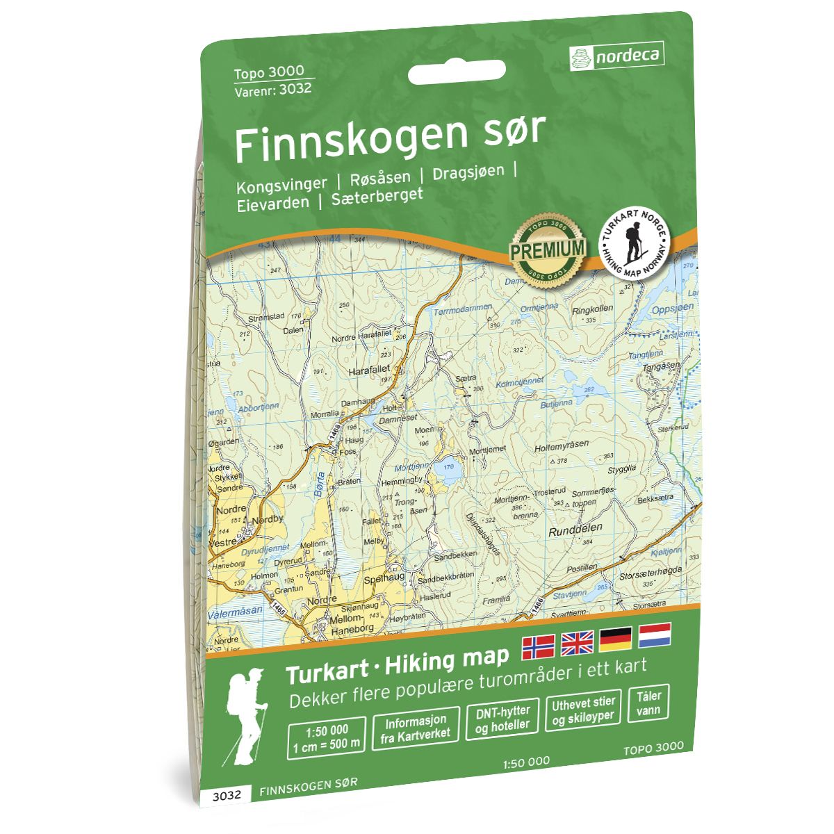 Online bestellen: Wandelkaart 3032 Topo 3000 Finnskogen Sor | Nordeca