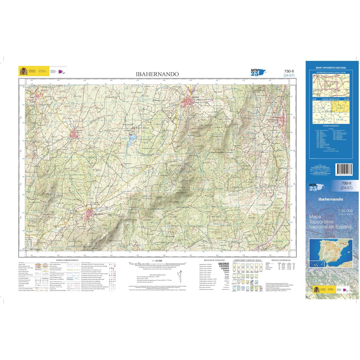 Online bestellen: Topografische kaart 730-II Ibahernando | CNIG - Instituto Geográfico Nacional1