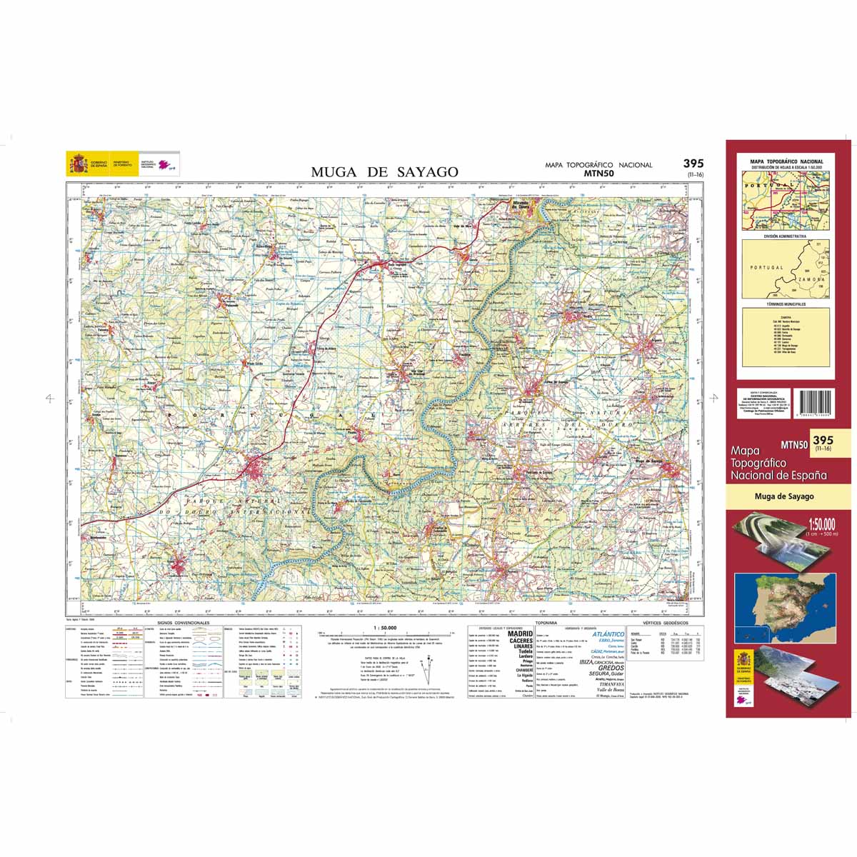 Online bestellen: Topografische kaart 395 MT50 Muga de Sayago | CNIG - Instituto Geográfico Nacional1