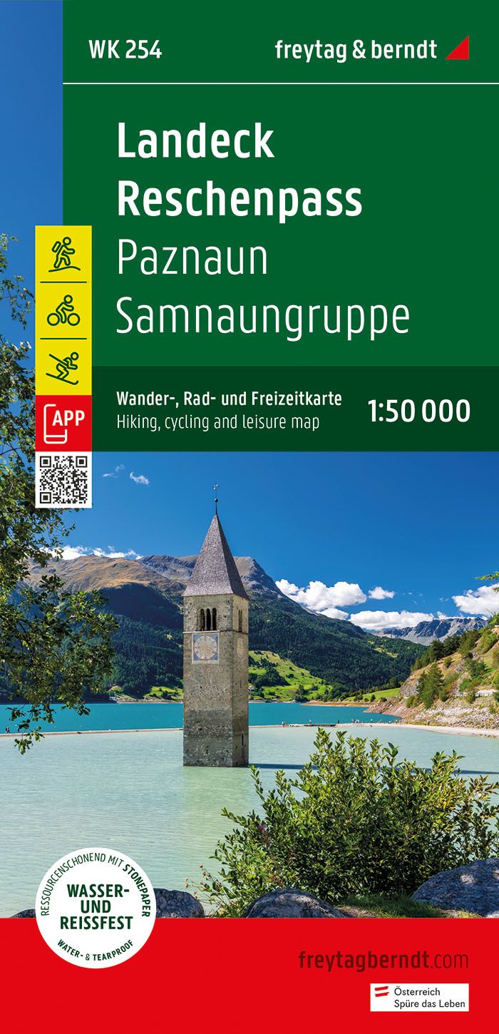 Online bestellen: Wandelkaart 254 Landeck - Reschenpass - Paznaun - Samnaungruppe | Freytag & Berndt