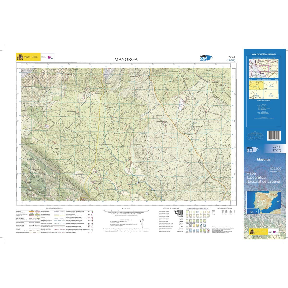 Online bestellen: Topografische kaart 727-I Mayorga | CNIG - Instituto Geográfico Nacional1