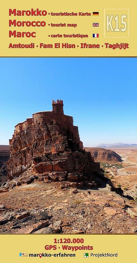 Online bestellen: Wegenkaart - landkaart K15 Amtoudi / Fam El Hisn / Ifrane / Taghjijt | Huber Verlag