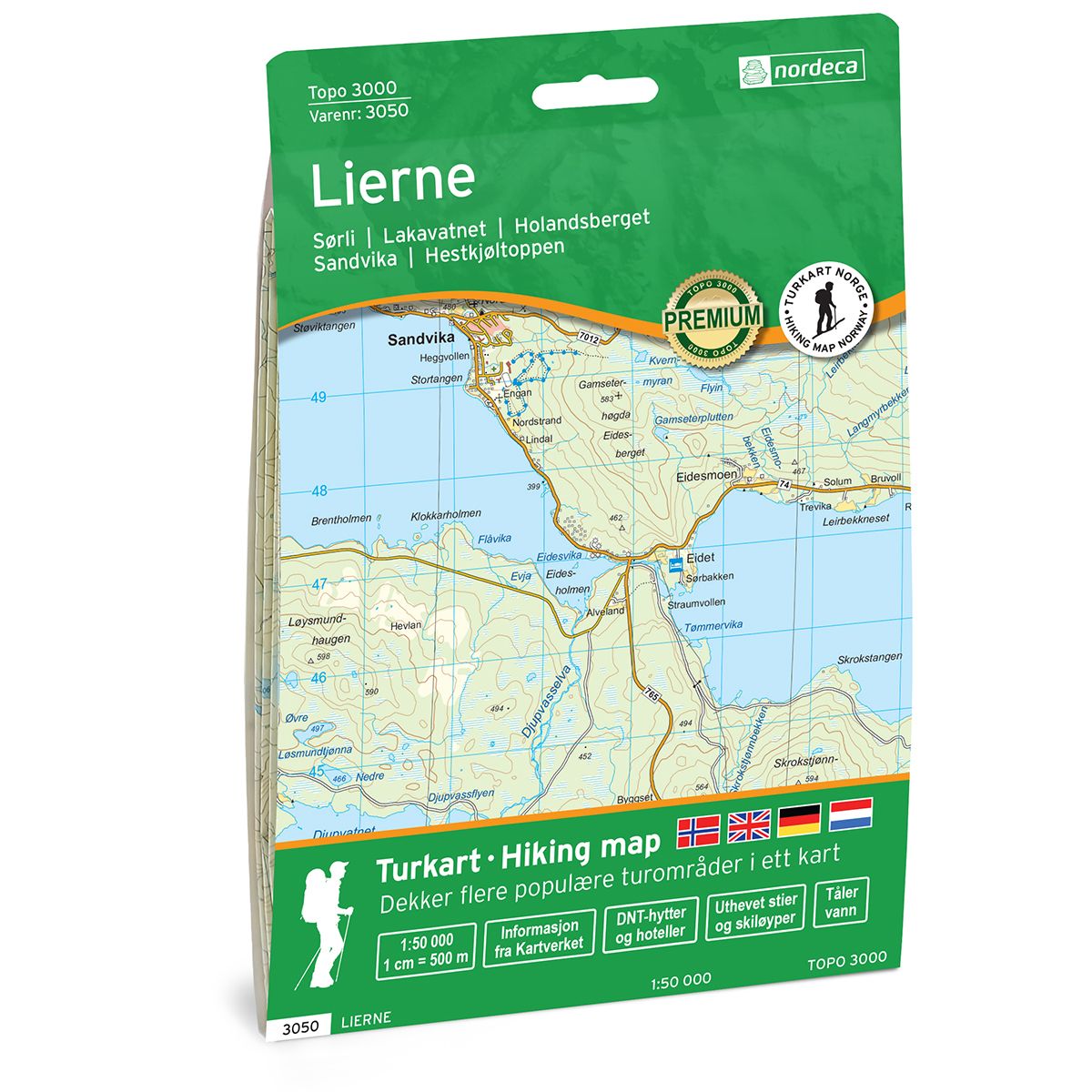 Online bestellen: Wandelkaart 3050 Topo 3000 Lierne | Nordeca