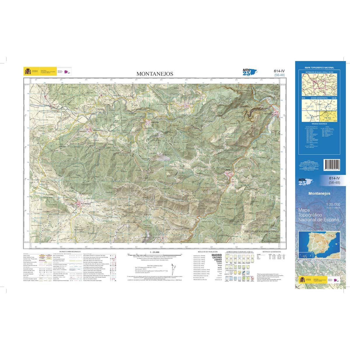 Online bestellen: Topografische kaart 614-IV Montanejos | CNIG - Instituto Geográfico Nacional1