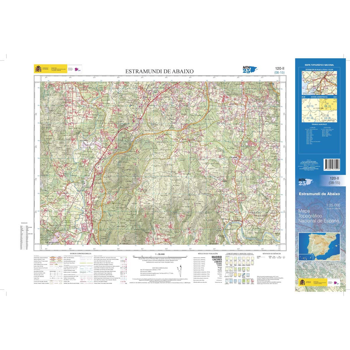 Online bestellen: Topografische kaart 120-II Extramundi de Abaixo | CNIG - Instituto Geográfico Nacional1