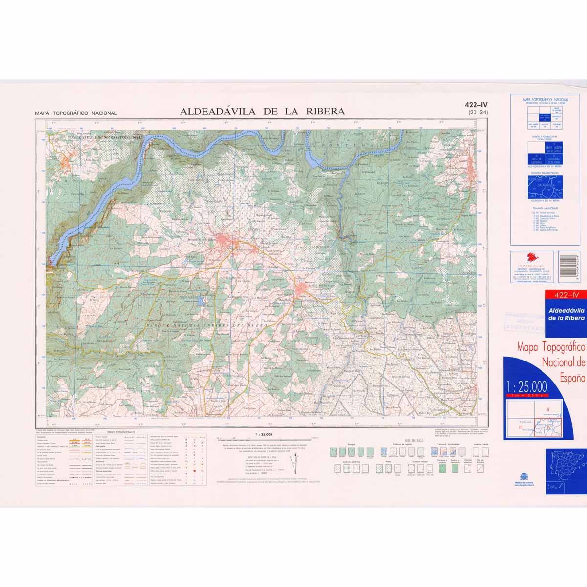 Online bestellen: Topografische kaart 422-IV Aldeadávila de la Ribera | CNIG - Instituto Geográfico Nacional1