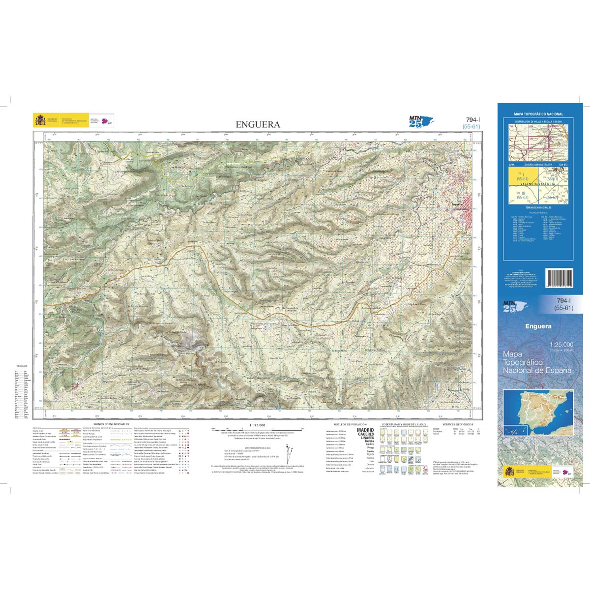 Online bestellen: Topografische kaart 794-I Enguera | CNIG - Instituto Geográfico Nacional1