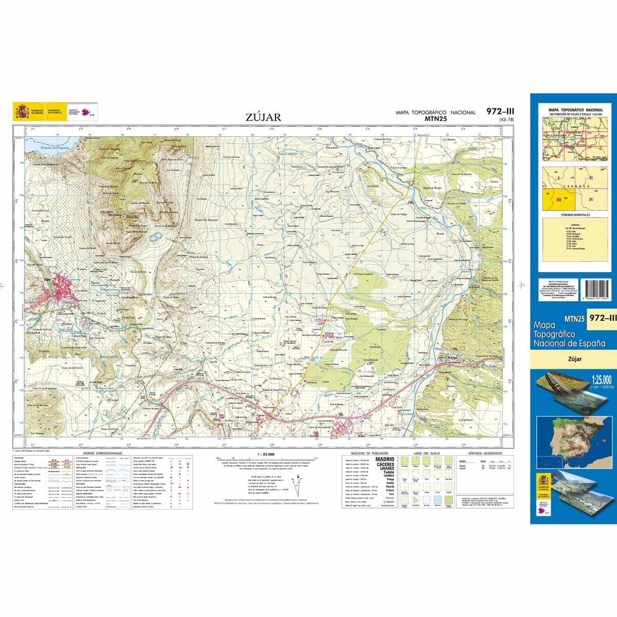 Online bestellen: Topografische kaart 972-III Zújar | CNIG - Instituto Geográfico Nacional1