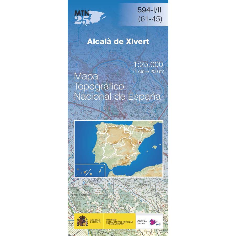 Online bestellen: Topografische kaart 594-I/II Alcalà de Xivert | CNIG - Instituto Geográfico Nacional