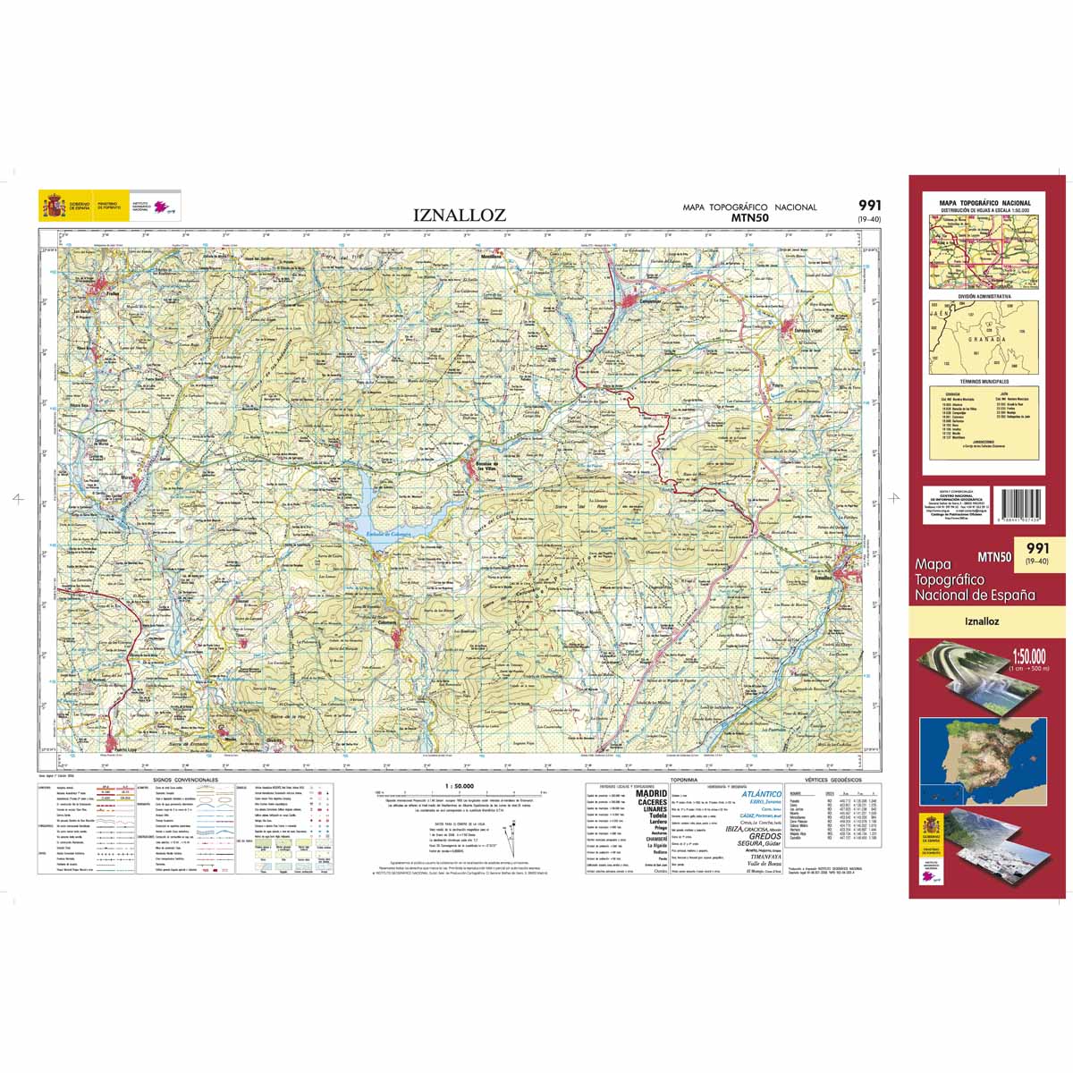 Online bestellen: Topografische kaart 991 MT50 Iznalloz | CNIG - Instituto Geográfico Nacional1