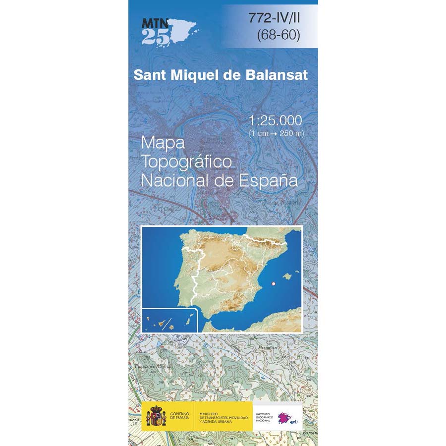 Online bestellen: Topografische kaart 772-IV/II Sant Miquel de Balansat (Ibiza) | CNIG - Instituto Geográfico Nacional