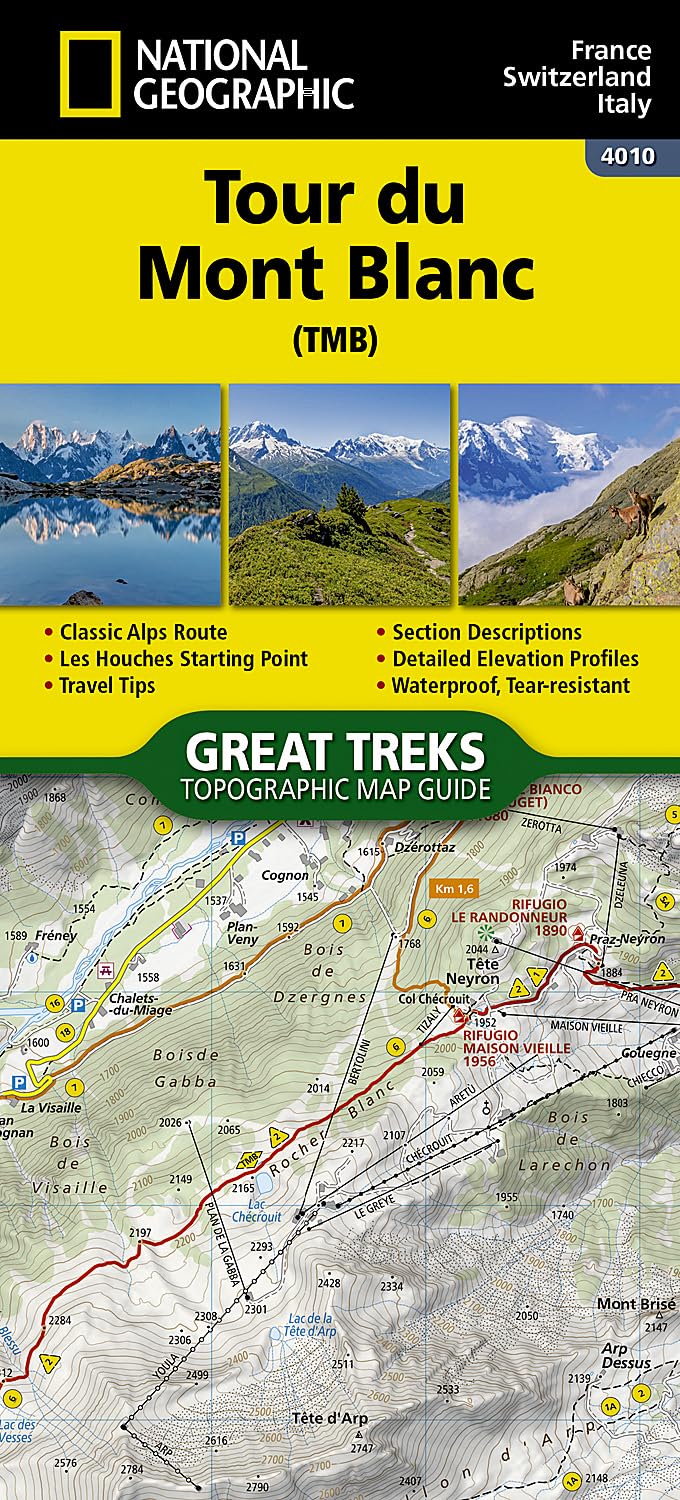 Online bestellen: Wandelkaart 4010 Tour du Mont Blanc | National Geographic