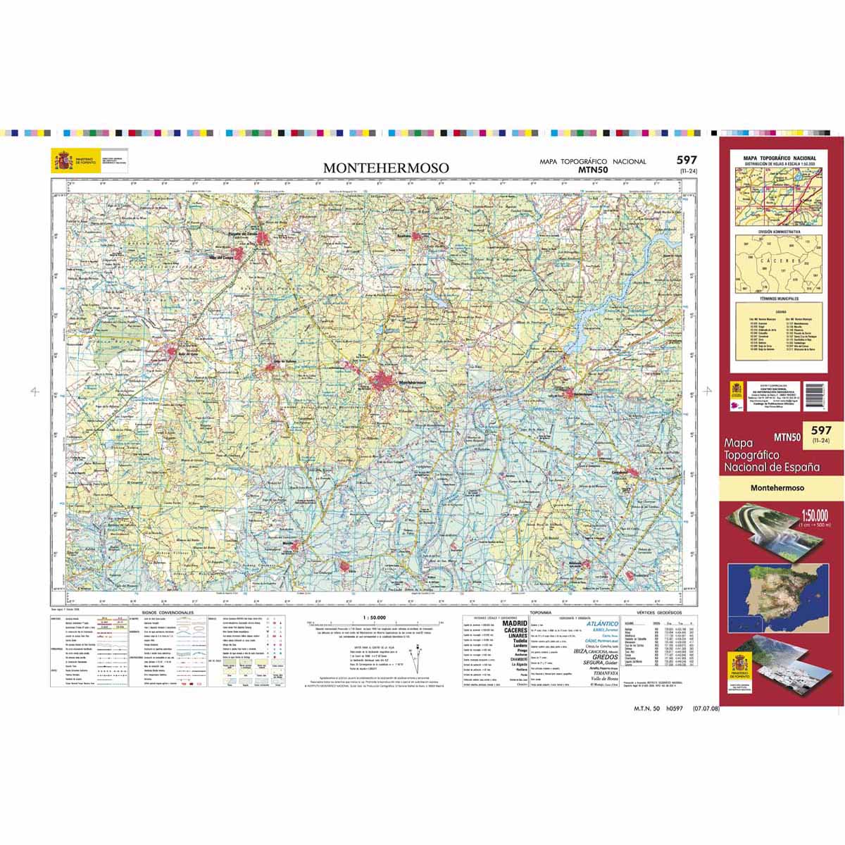 Online bestellen: Topografische kaart 597 MT50 Montehermoso | CNIG - Instituto Geográfico Nacional1