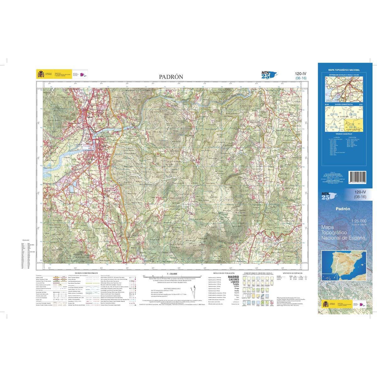 Online bestellen: Topografische kaart 120-IV Padrón | CNIG - Instituto Geográfico Nacional1