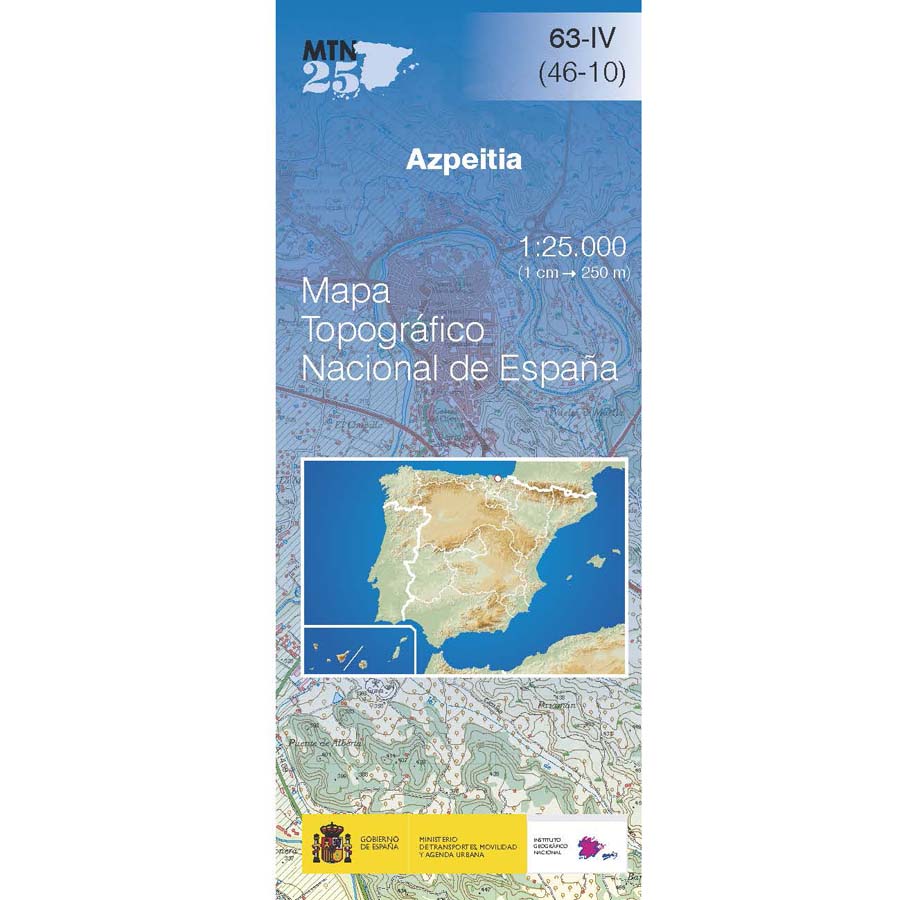 Online bestellen: Topografische kaart 63-IV Azpeitia | CNIG - Instituto Geográfico Nacional