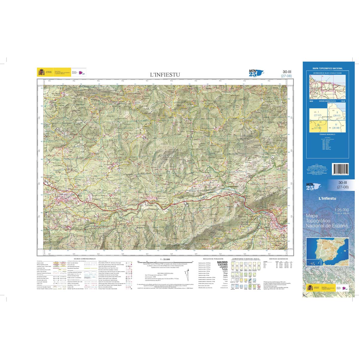 Online bestellen: Topografische kaart 30-III L'Infiestu | CNIG - Instituto Geográfico Nacional1