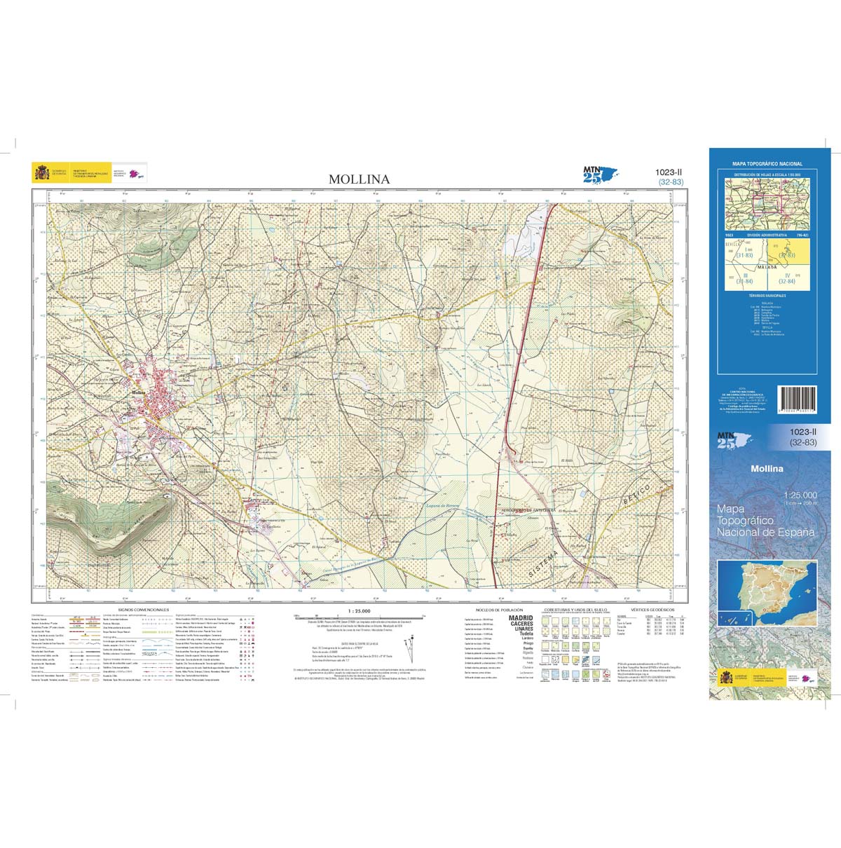 Online bestellen: Topografische kaart 1023-II Mollina | CNIG - Instituto Geográfico Nacional1