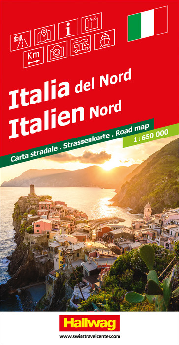 Online bestellen: Wegenkaart - landkaart Road maps Italien Nord -Italië Noord | Hallwag