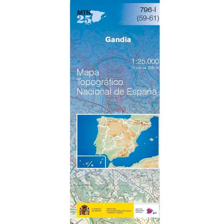 Online bestellen: Topografische kaart 796-I Gandia | CNIG - Instituto Geográfico Nacional