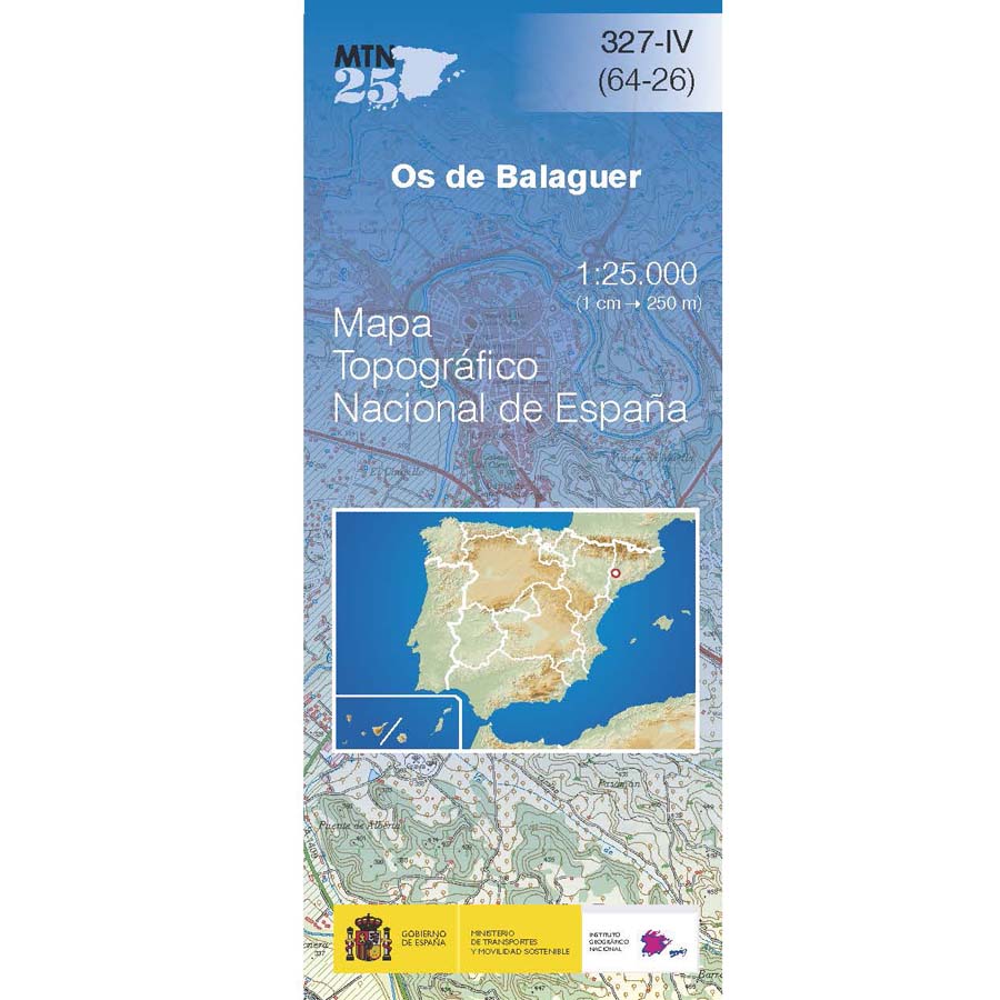 Online bestellen: Topografische kaart 327-IV Os de Balaguer | CNIG - Instituto Geográfico Nacional