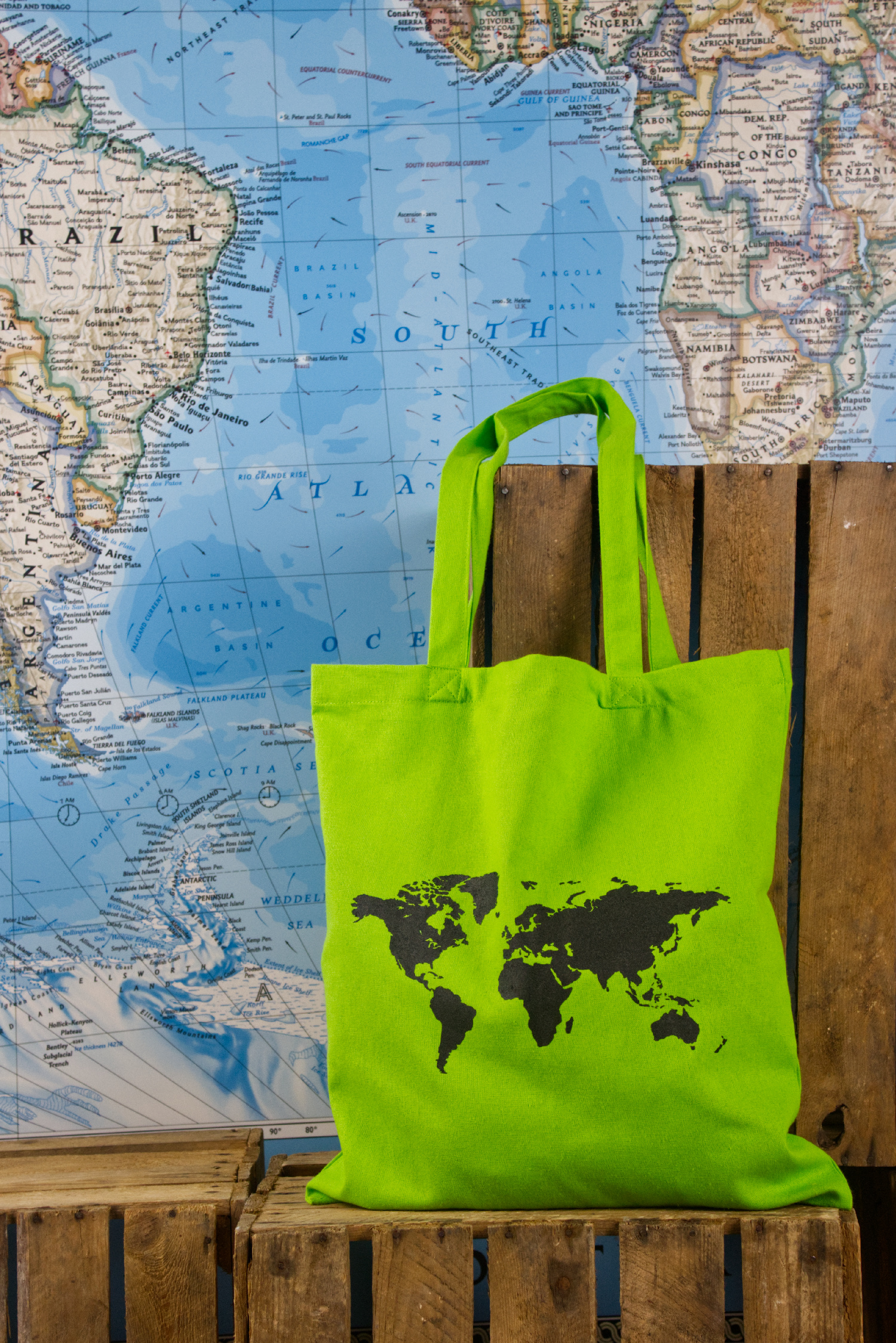 Tas Tote bag Wereld Groen | Cr…