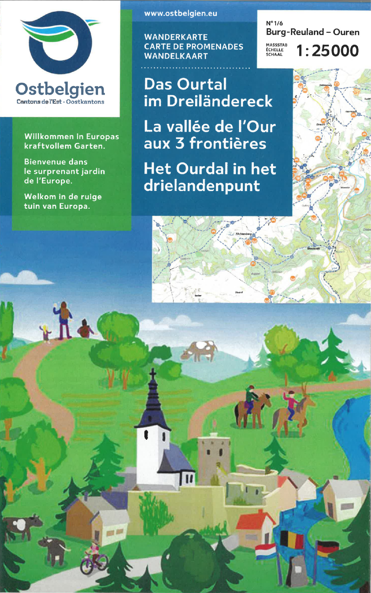 Online bestellen: Wandelkaart - Wandelknooppuntenkaart 88 Ourdal in het drielandenpunt | NGI - Nationaal Geografisch Instituut