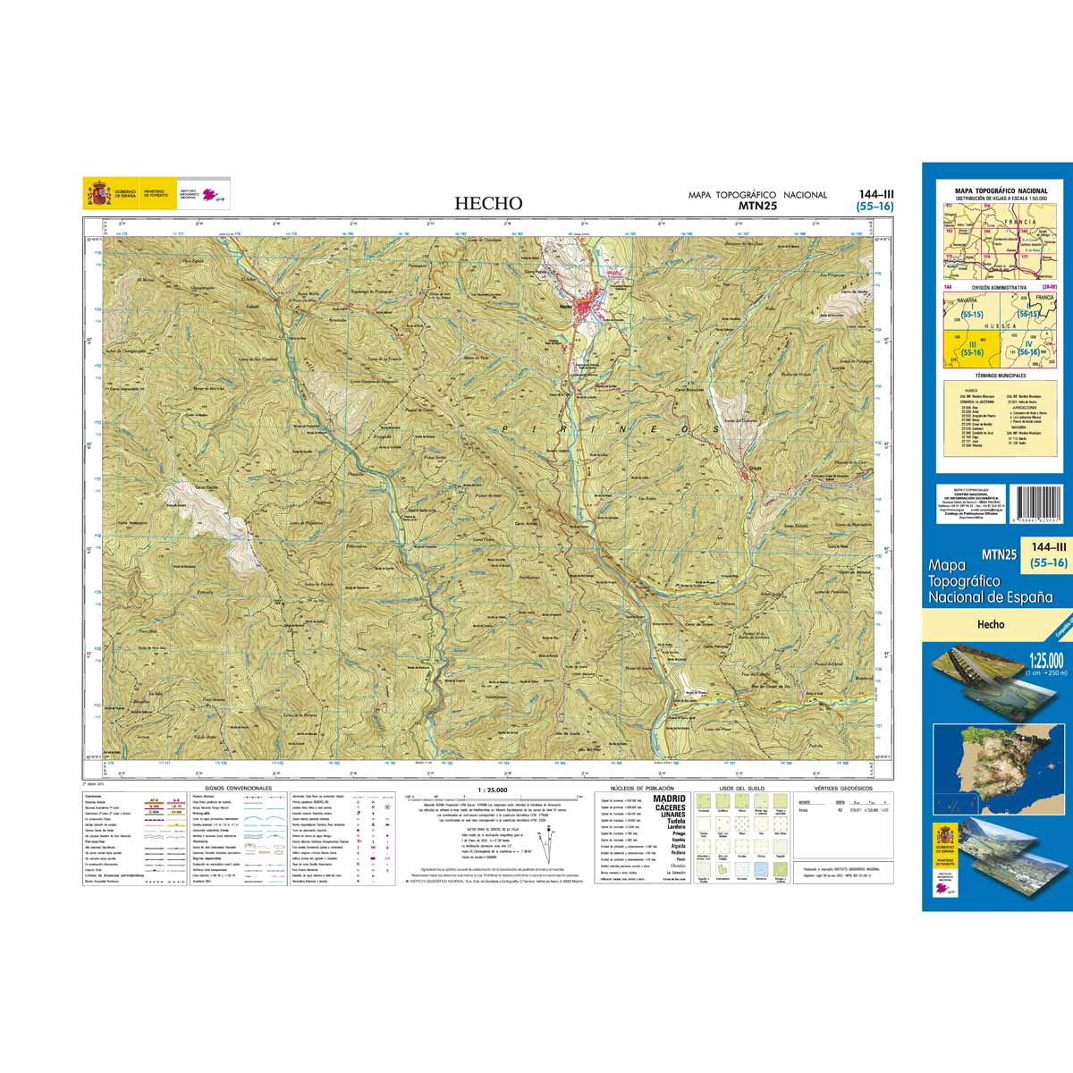 Online bestellen: Topografische kaart 144-III Hecho | CNIG - Instituto Geográfico Nacional1