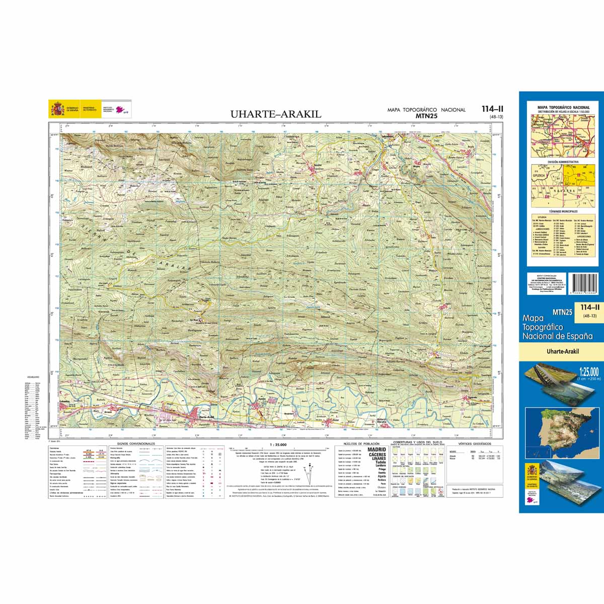 Online bestellen: Topografische kaart 114-II Uharte-Arakil | CNIG - Instituto Geográfico Nacional1