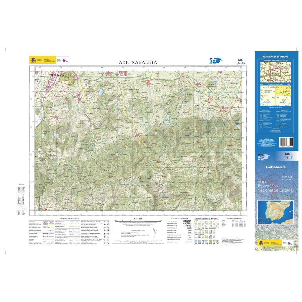 Online bestellen: Topografische kaart 138-II Aretxabaleta | CNIG - Instituto Geográfico Nacional1