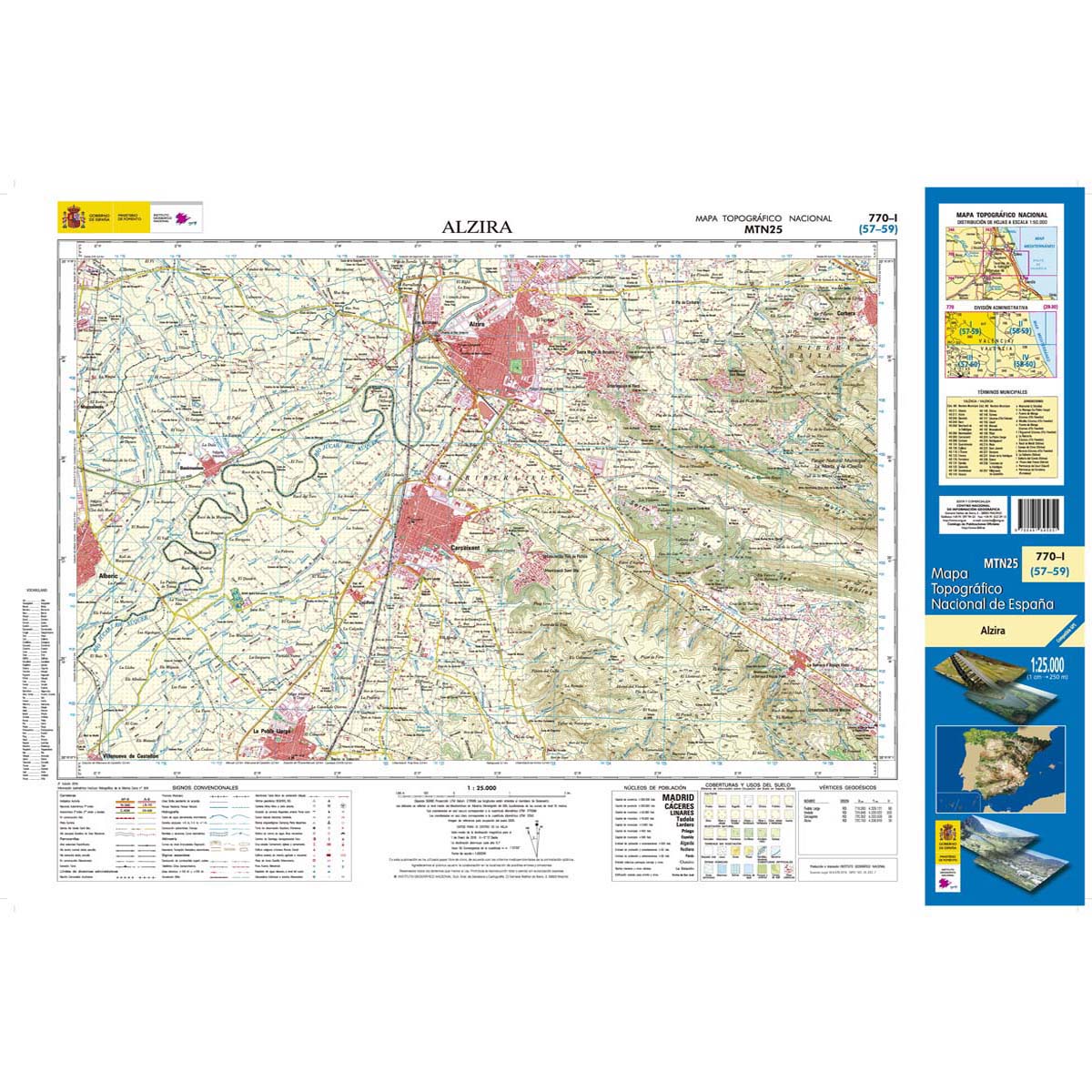 Online bestellen: Topografische kaart 770-I Alzira | CNIG - Instituto Geográfico Nacional1