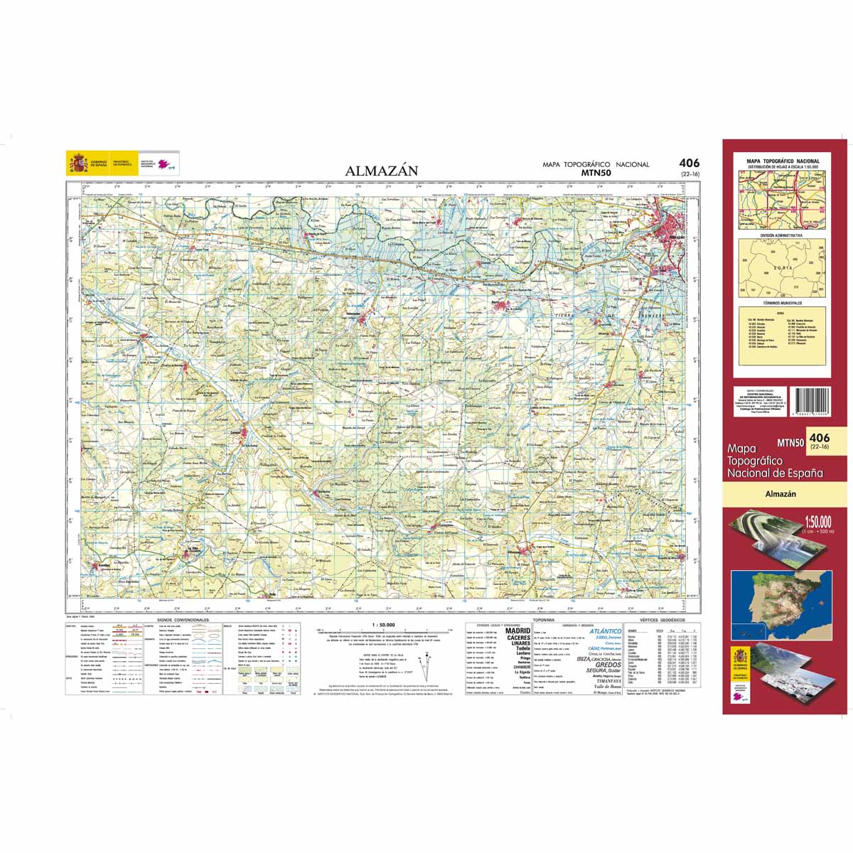 Online bestellen: Topografische kaart 406 MT50 Almazán | CNIG - Instituto Geográfico Nacional1