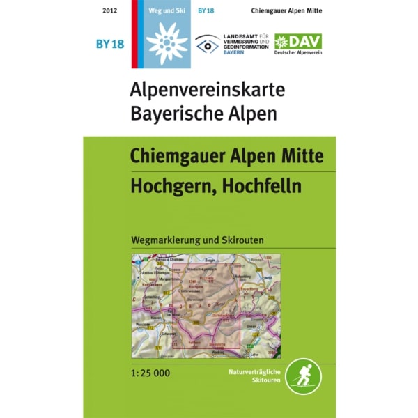 Online bestellen: Toerskikaart BY18 Chiemgauer Alpen Mitte weg+ski Hochgern, Hochfelln | Alpenverein