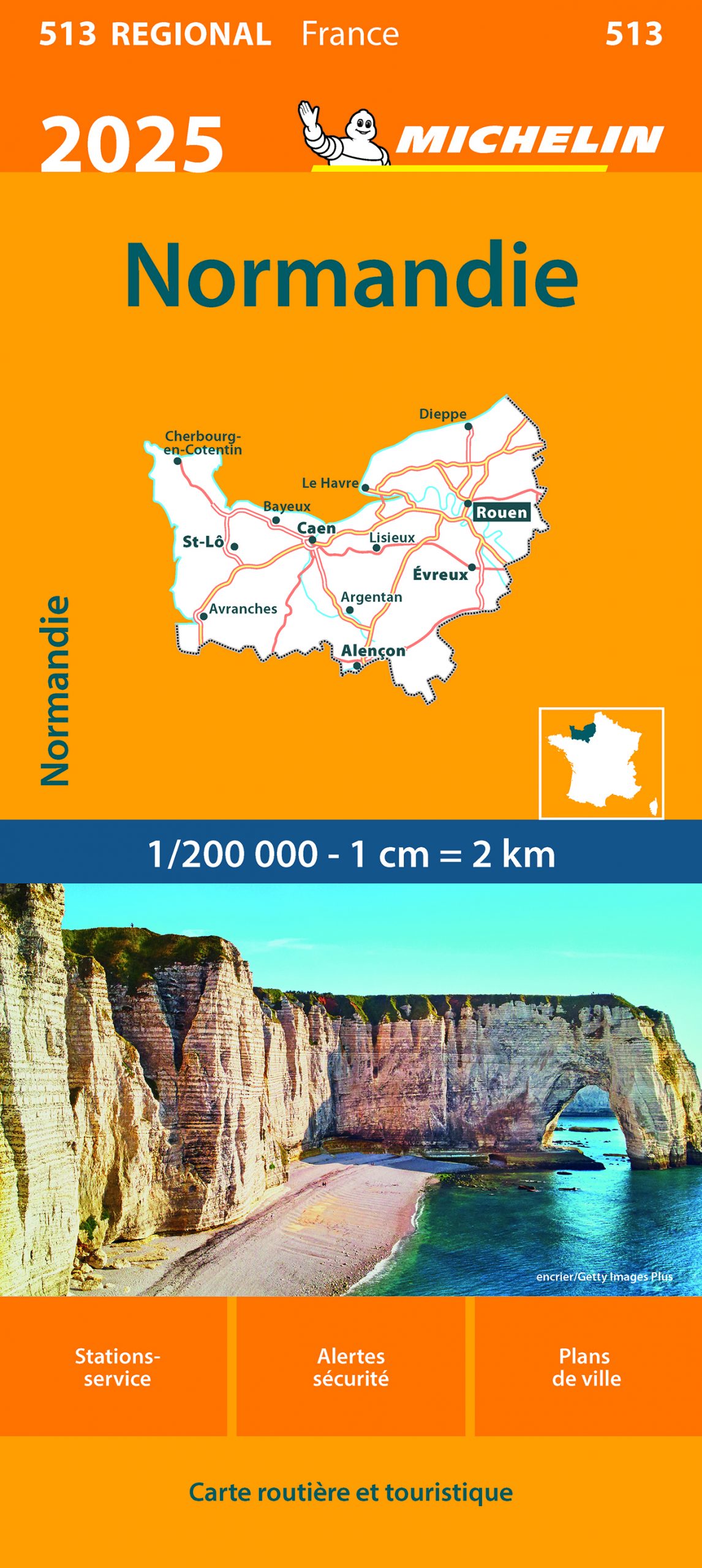 Online bestellen: Wegenkaart - landkaart 513 Normandie 2025 | Michelin