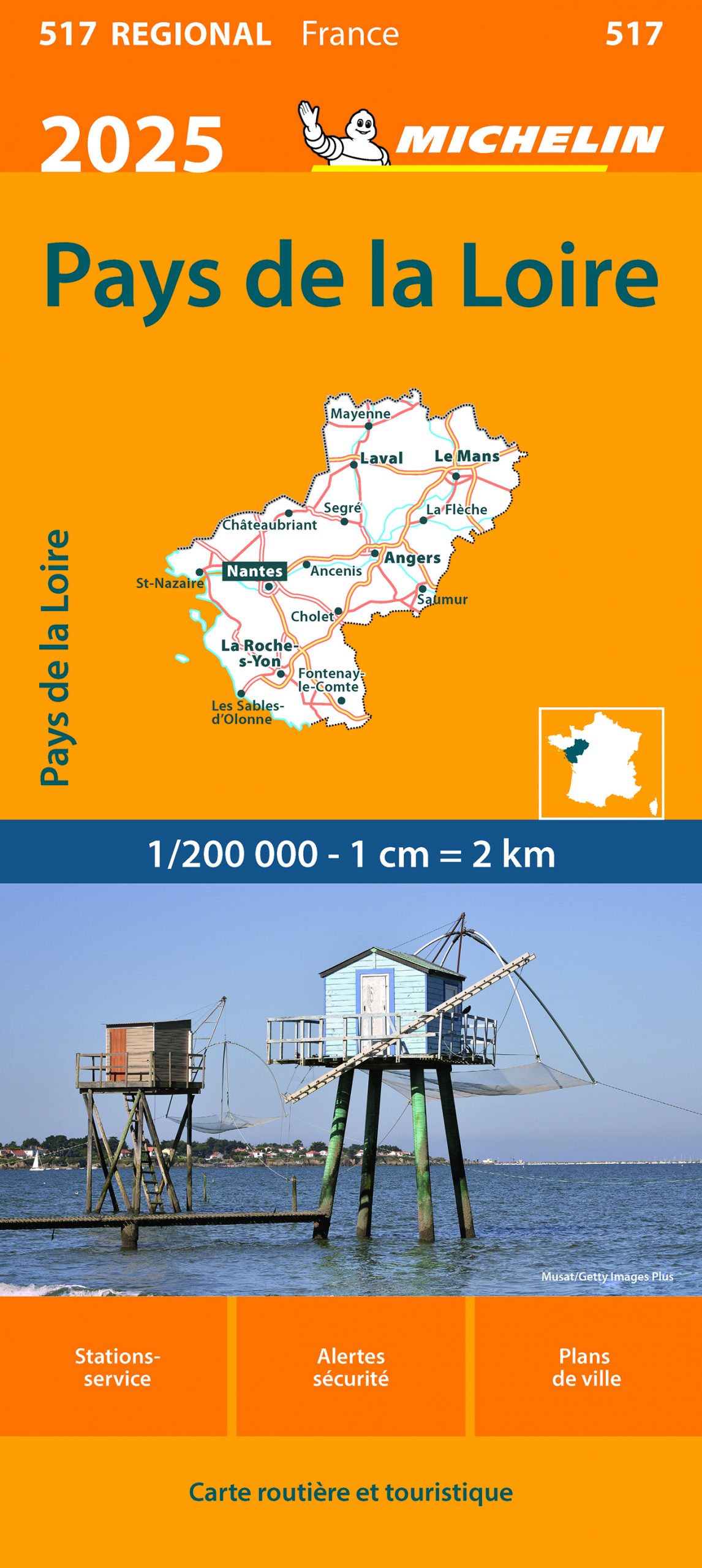 Online bestellen: Wegenkaart - landkaart 517 Pays de la Loire 2025 | Michelin