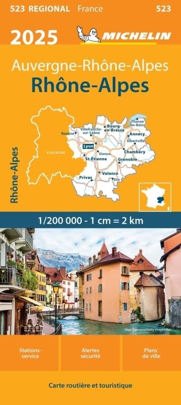 Online bestellen: Wegenkaart - landkaart 523 Rhône-Alpes - Auvergne 2025 | Michelin