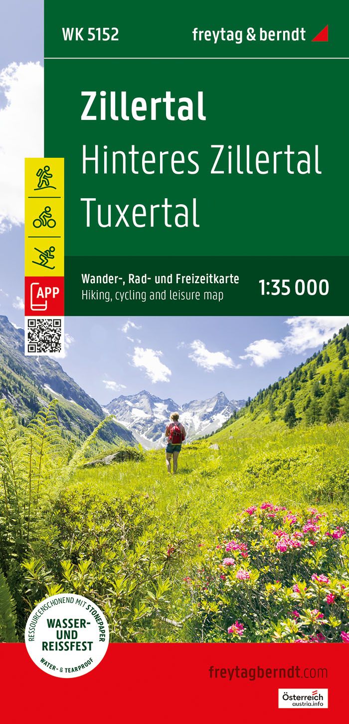 Online bestellen: Fietskaart - Wandelkaart 5152 Zillertal Tuxertal | Freytag & Berndt