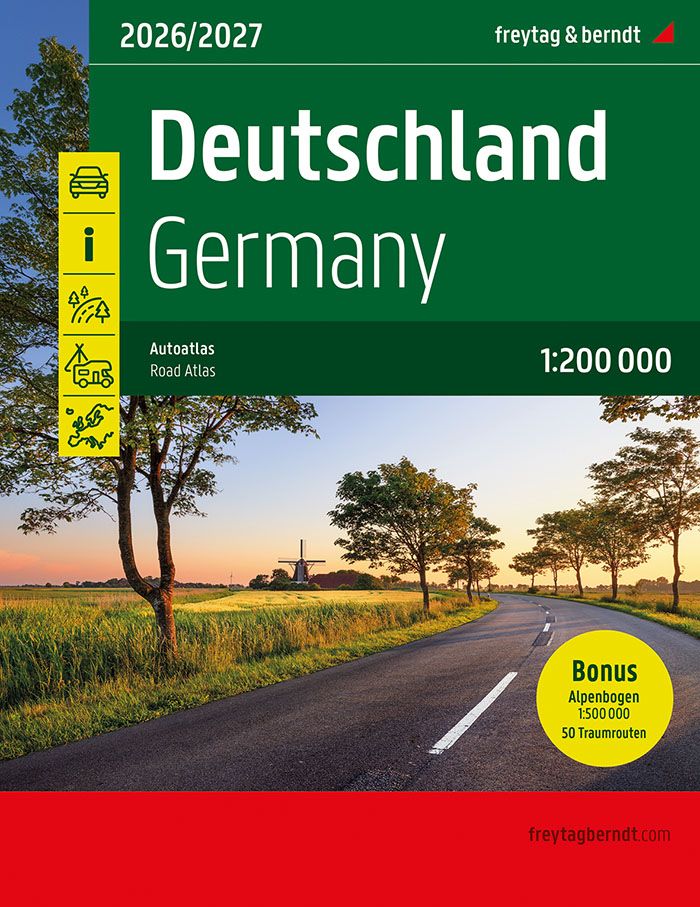 Online bestellen: Wegenatlas Deutschland, Autoatlas 1:200.000, 2024/2025 | Ringband | A4-Formaat | Freytag & Berndt