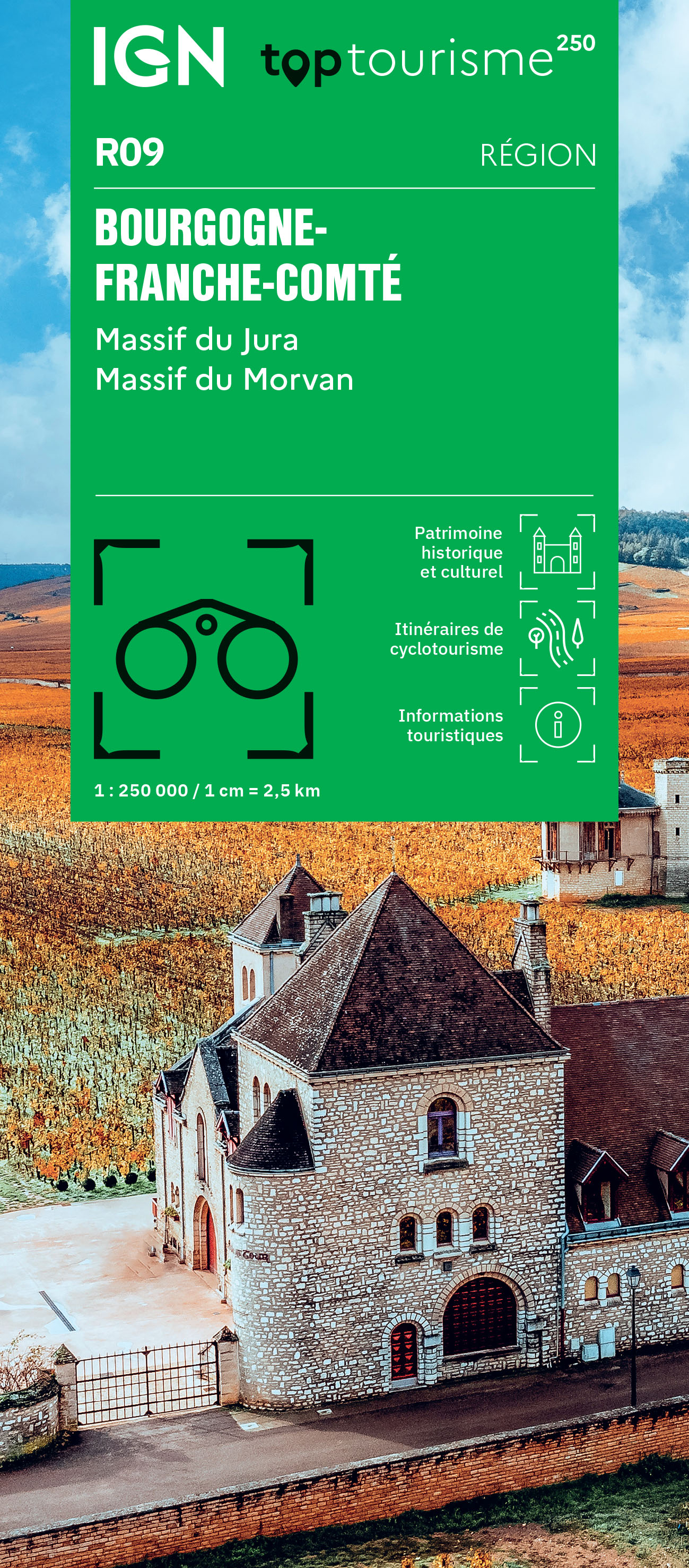 Online bestellen: Wegenkaart - landkaart 09 TOP 250 Bourgogne - Franche-Comté | IGN - Institut Géographique National