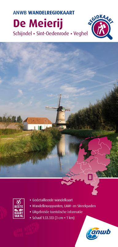 Online bestellen: Wandelkaart Wandelregiokaart De Meierij | ANWB Media