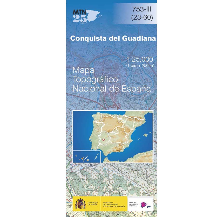 Online bestellen: Topografische kaart 753-III Conquista del Guadiana | CNIG - Instituto Geográfico Nacional1