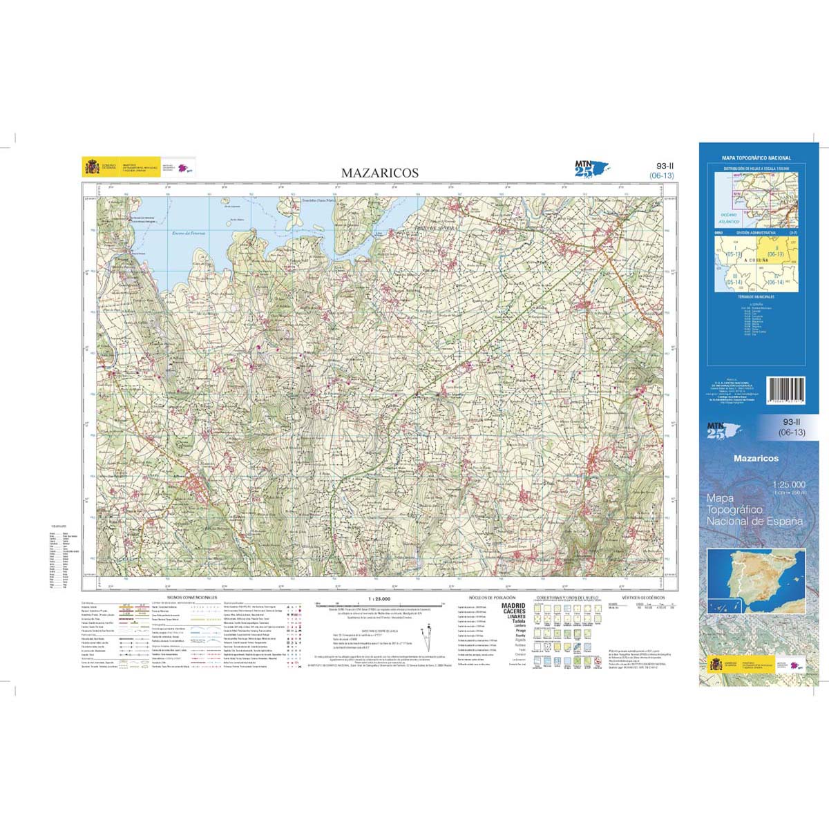 Online bestellen: Topografische kaart 93-II Mazaricos | CNIG - Instituto Geográfico Nacional