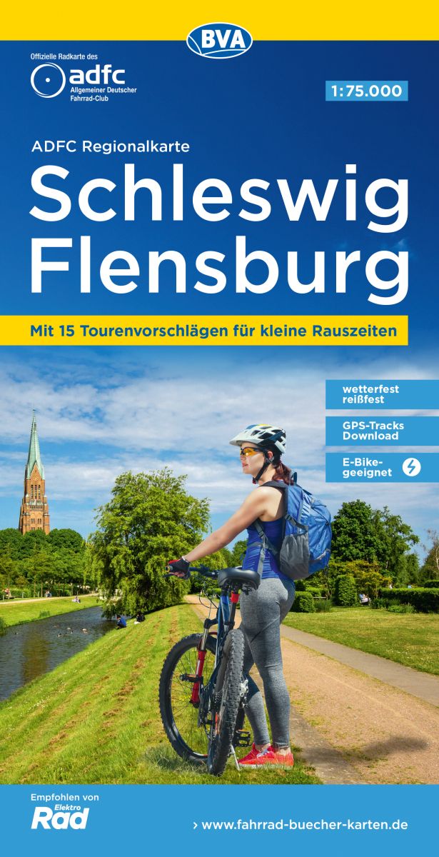 Online bestellen: Fietskaart ADFC Regionalkarte Schleswig / Flensburg | BVA BikeMedia