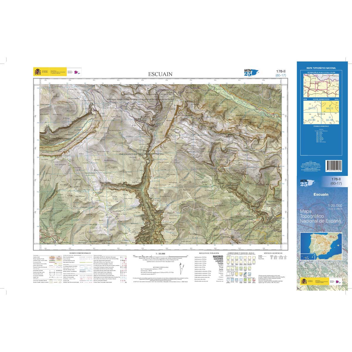 Online bestellen: Topografische kaart 178-II Escuain | CNIG - Instituto Geográfico Nacional