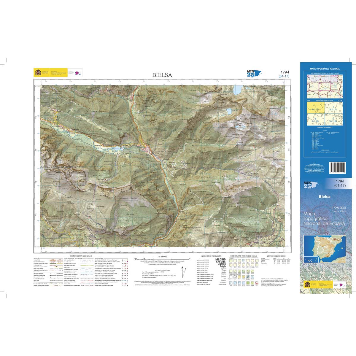 Online bestellen: Topografische kaart 179-I Bielsa | CNIG - Instituto Geográfico Nacional