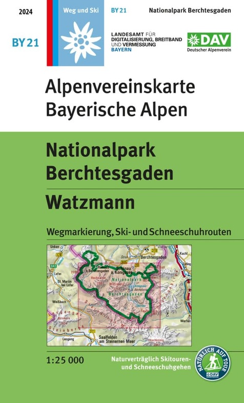 Online bestellen: Wandelkaart BY21 Berchtesgaden NP Watzmann | Alpenverein