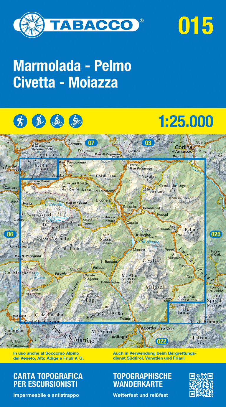 Wandelkaart 015 Marmolada - Pe…