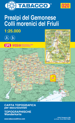 Online bestellen: Wandelkaart 020 Prealpi del Gemonese - Colli morecini del Friuli | Tabacco Editrice