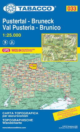 Online bestellen: Wandelkaart 033 Pustertal - Bruneck - Val Pusteria - Brunico | Tabacco Editrice