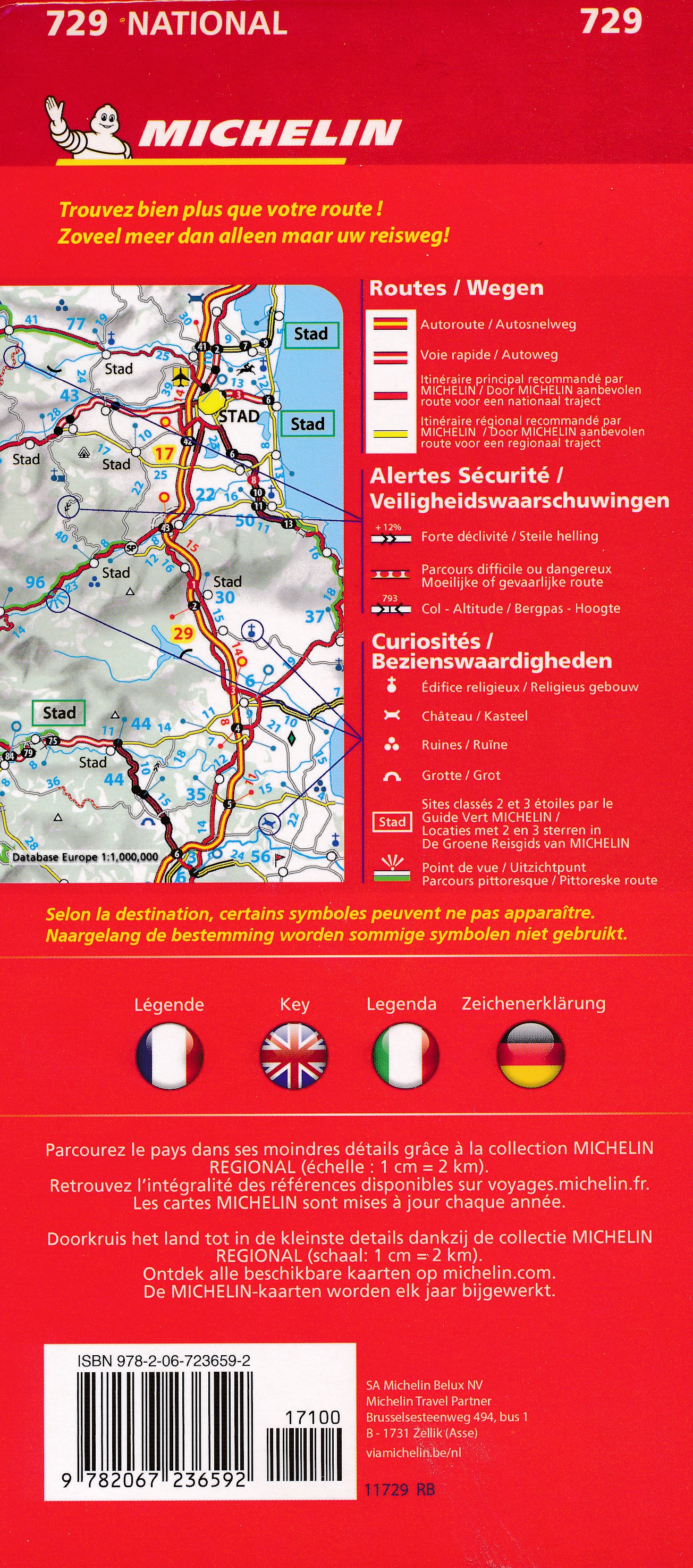 Wegenkaart Landkaart 729 Zwitserland 2019 Michelin 9782067236592 Reisboekwinkel De Zwerver 0588