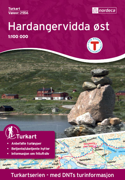 Online bestellen: Wandelkaart 2556 Turkart Hardangervidda Øst | Nordeca